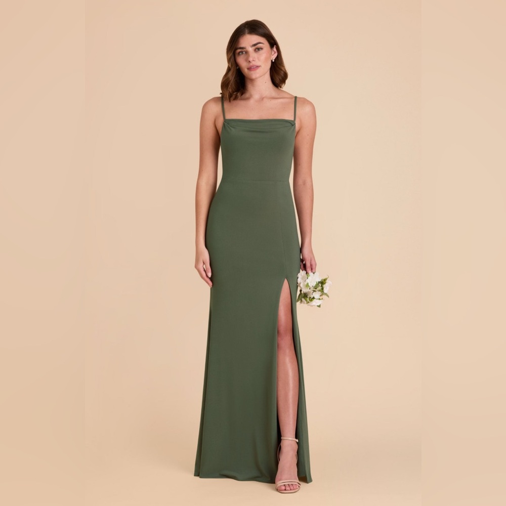 Birdy Grey Ash Luxe Knit Dress - Olive Bridesmaid Dress Formal Sz Small